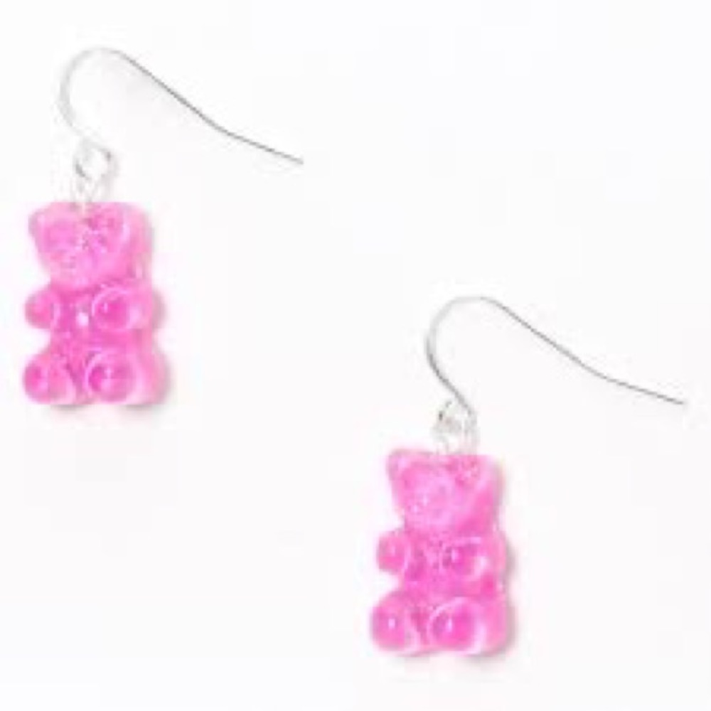 Pink gummy bear earrings
